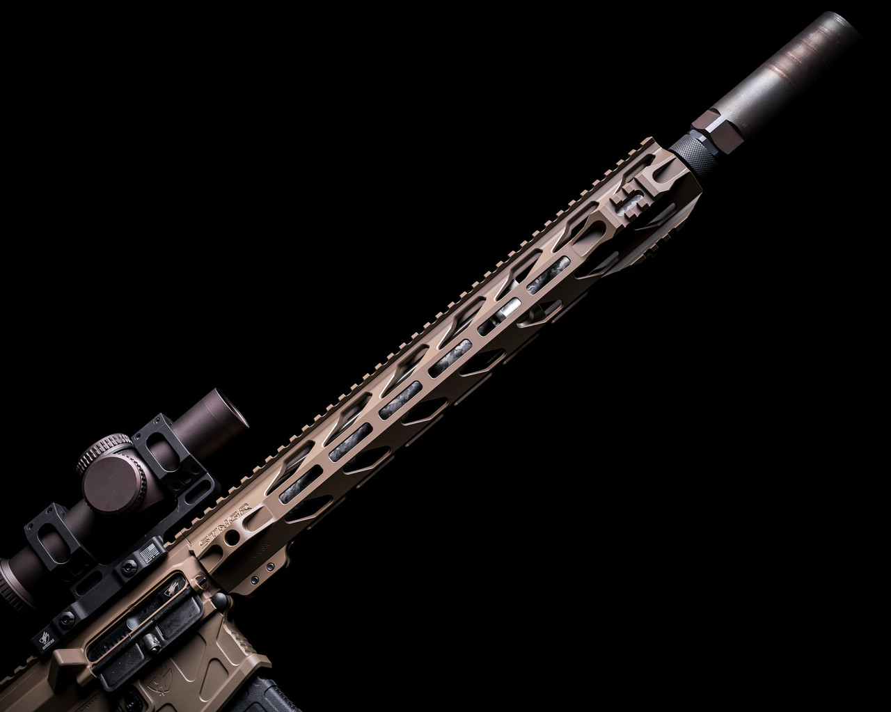RPTR M-Lok Free Float Handguard 15 inches - AR15/M4 (15RM-FDE) | Stngr USA