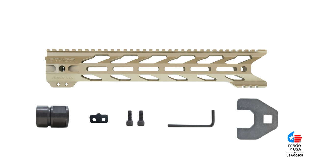 HWK M-Lok Free Float Handguard 13.5 inches FDE- AR15/M4 | Stngr USA