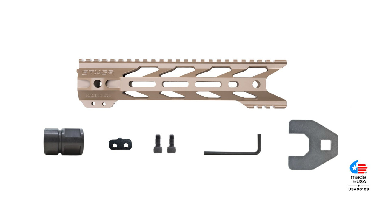 HWK M-Lok Free Float Handguard 10 inches - AR15/M4 (10HM-FDE) | Stngr USA