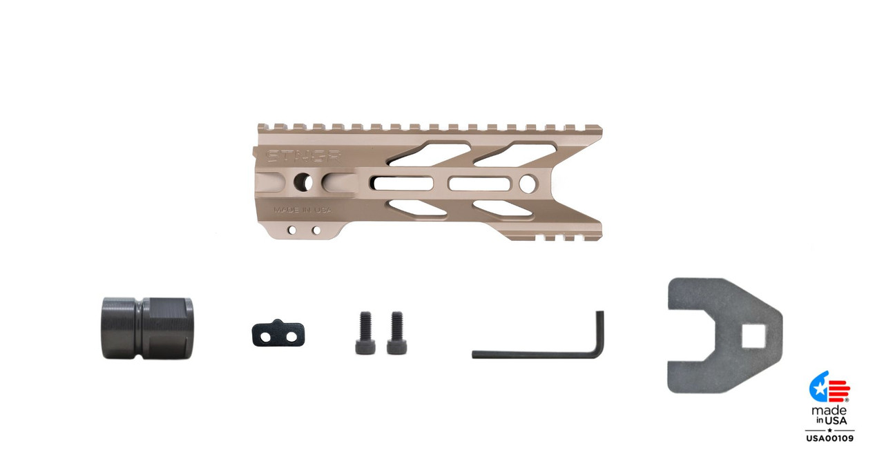 HWK M-Lok Free Float Handguard 7 inches - AR15/M4 (7HM-FDE) | Stngr USA