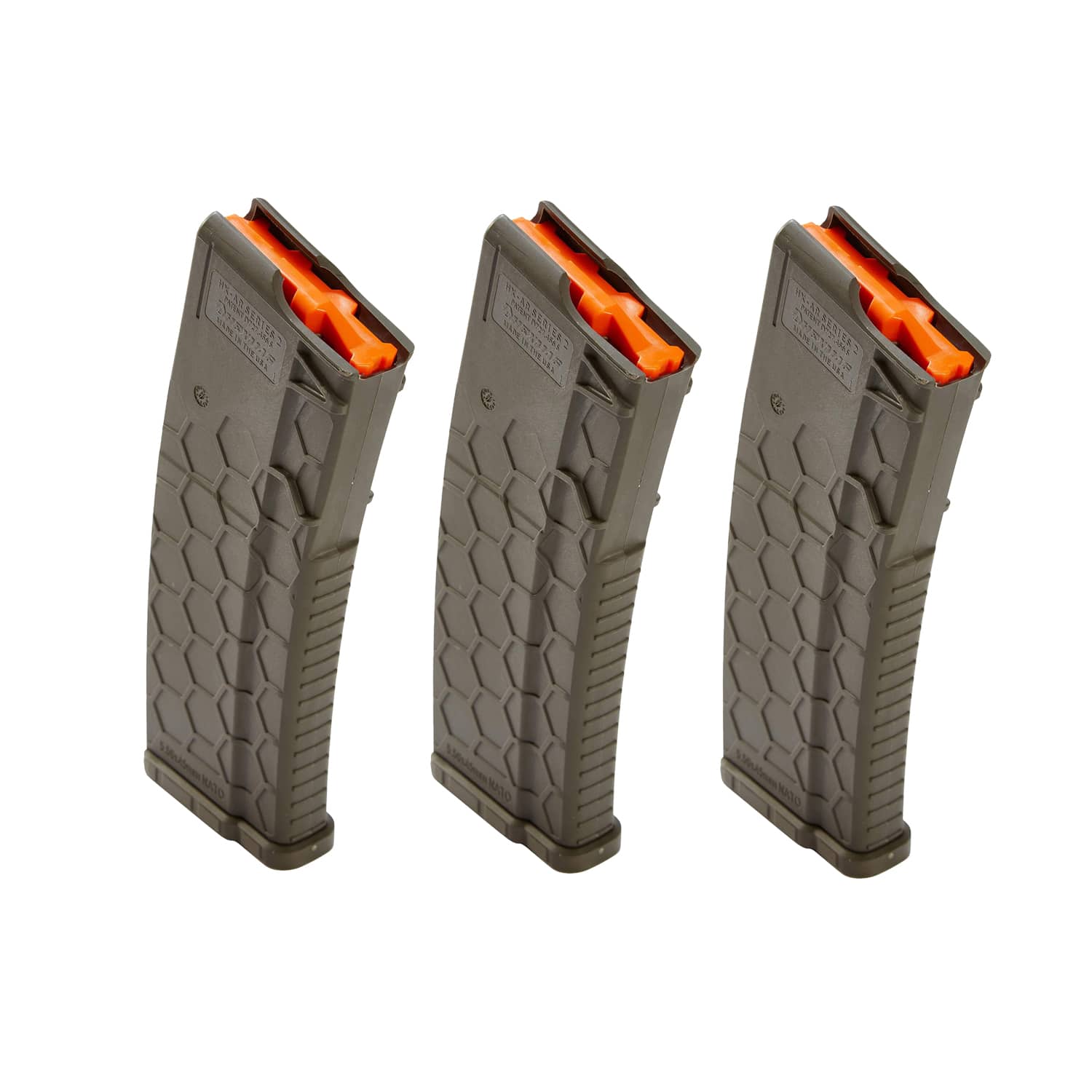 Unknown 3-Pack - Hexmag Series 2 .223/5.56 NATO AR-15 Magazine - 30 Round - OD Green (Color: OD Green)