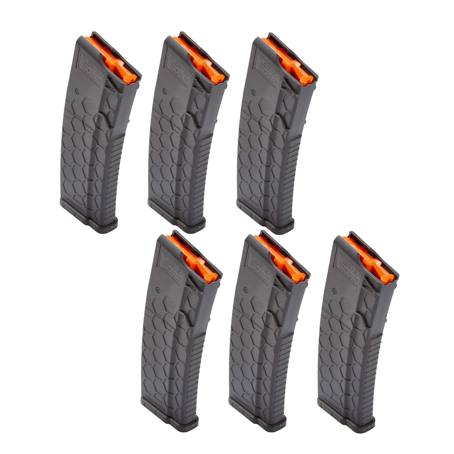 Unknown 6-Pack - Hexmag Series 2 .223/5.56 NATO AR-15 Magazine - 30 Round - Gray (Color: Gray)