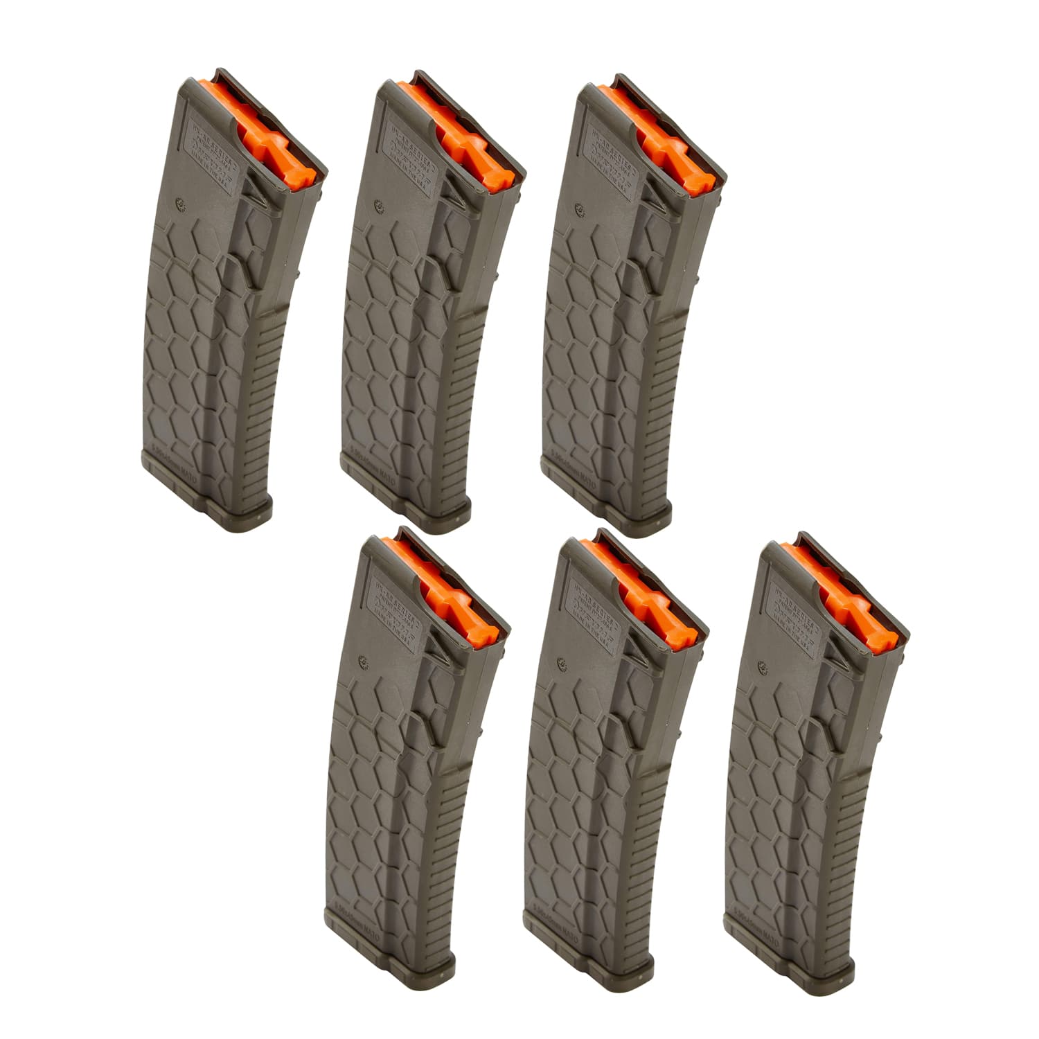 Unknown 6-Pack - Hexmag Series 2 .223/5.56 NATO AR-15 Magazine - 30 Round - OD Green (Color: OD Green)