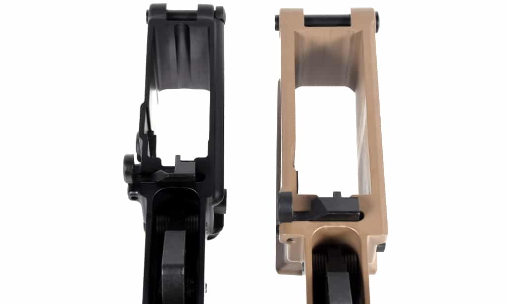 The mag wells on the AR-10 and AR-15 reflect the distinct size of the cartridges that have to feed from them.