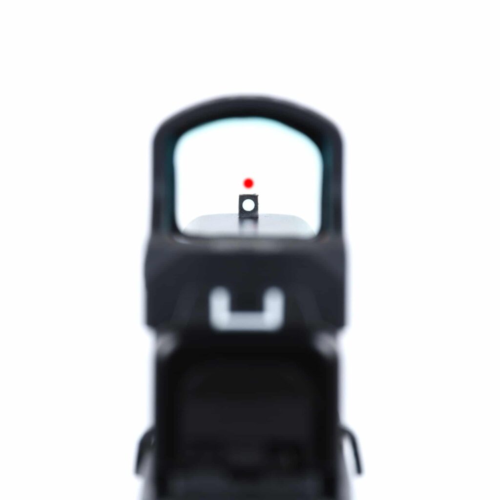 Bigger dots are easier to find fast. Small dots offer more potential for accuracy.