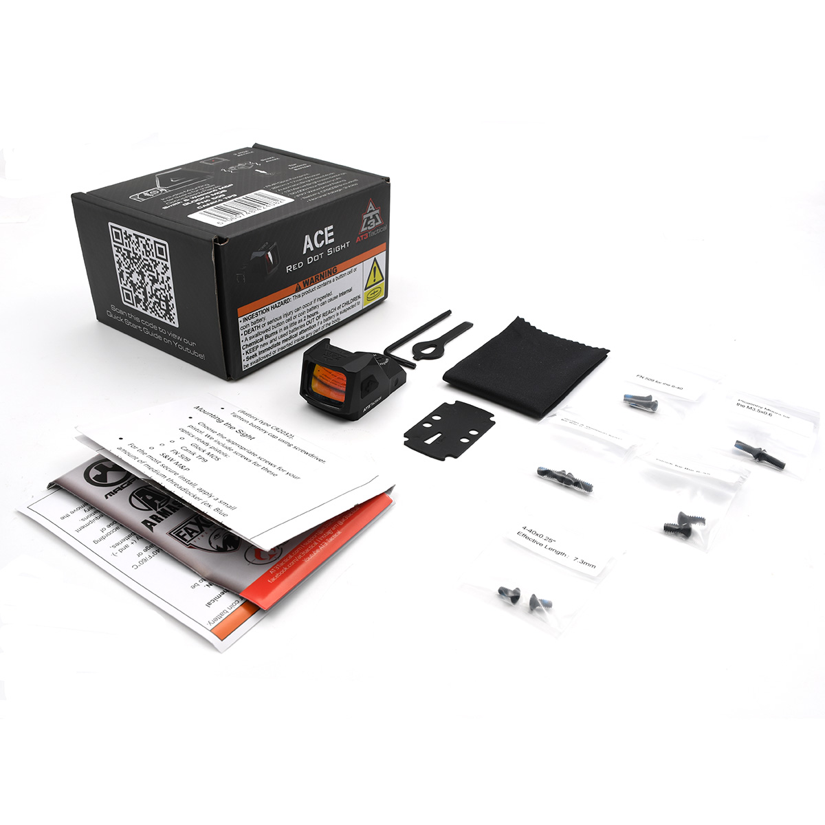 AT3 Tactical ACE Pistol 3 MOA Red Dot Sight - RMR Footprint - 2 Dot Colors