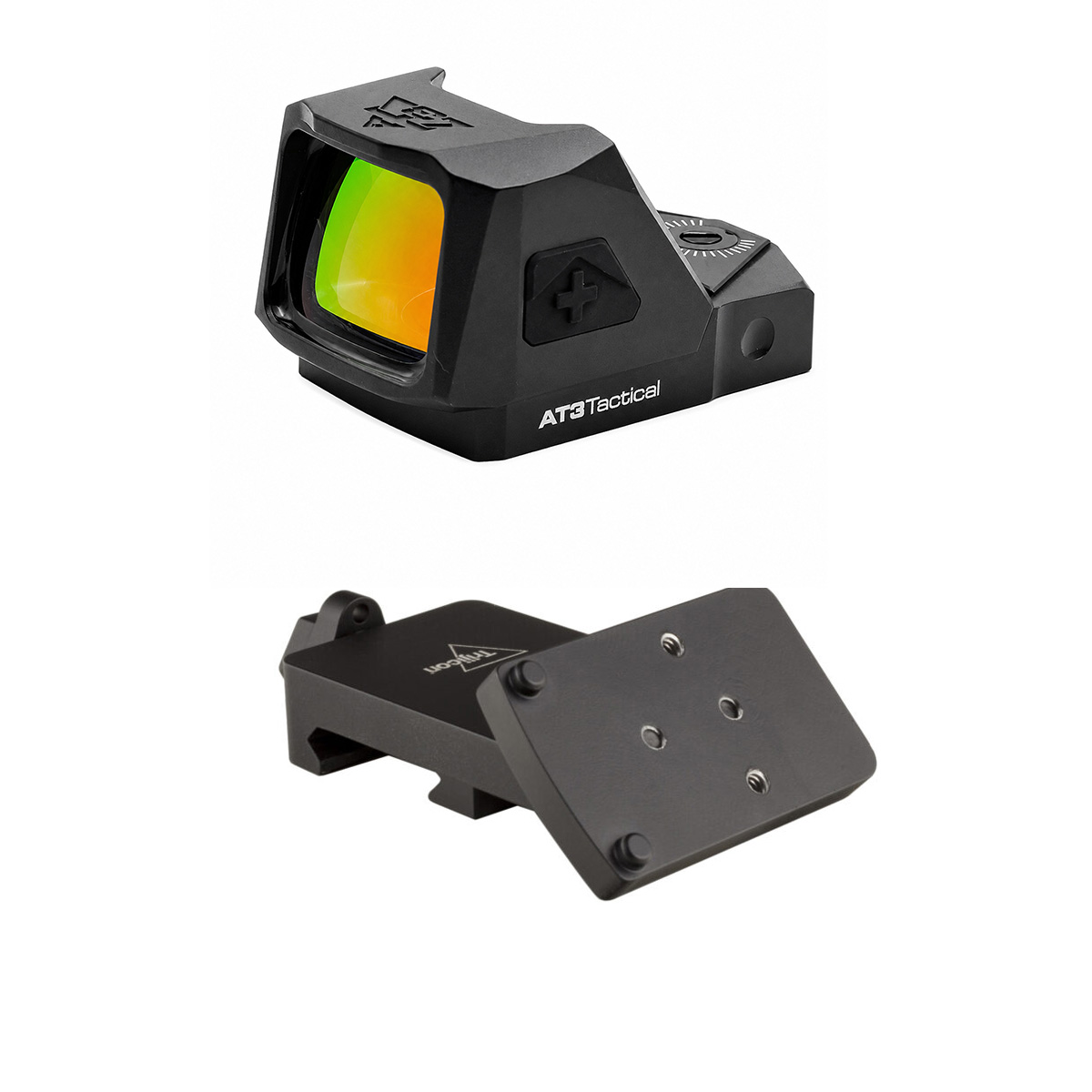 AT3 Tactical ACE Pistol 3 MOA Red Dot Sight - 2 Dot Colors - Trijicon Q-LOC 45 Degree Mount Kit