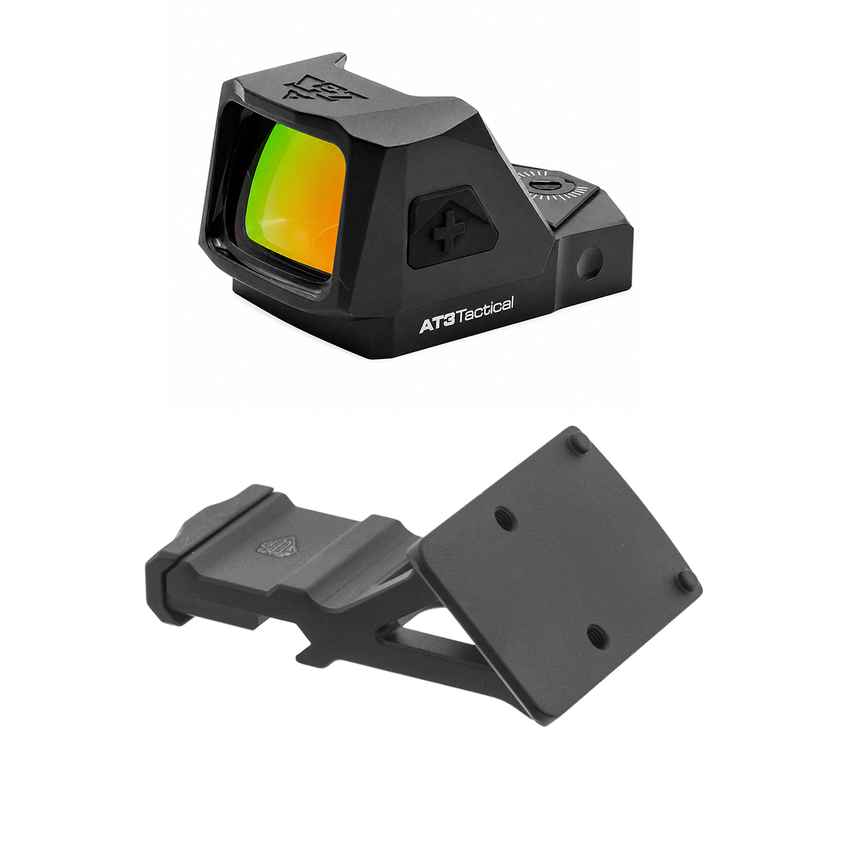 AT3 Tactical ACE Pistol 3 MOA Red Dot Sight - 2 Dot Colors - UTG Super Slim 45 Degree Mount Kit