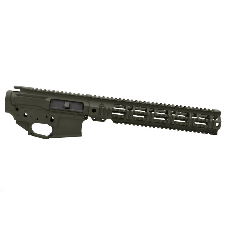 AT3 Tactical AT-15 Quad Rail Builder Set - Upper, Lower, and Handguard - 12 Inch - OD Green