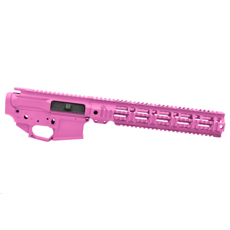 AT3 Tactical AT-15 Quad Rail Builder Set - Upper, Lower, and Handguard - 12 Inch - Pink
