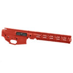 AT3 Tactical AT-15 Quad Rail Builder Set - Upper, Lower, and Handguard - 12 Inch - Red