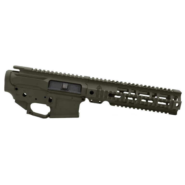 AT3 Tactical AT-15 Quad Rail Builder Set - Upper, Lower, and Handguard - 9 Inch - OD Green