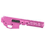 AT3 Tactical AT-15 Quad Rail Builder Set - Upper, Lower, and Handguard - 9 Inch - Pink