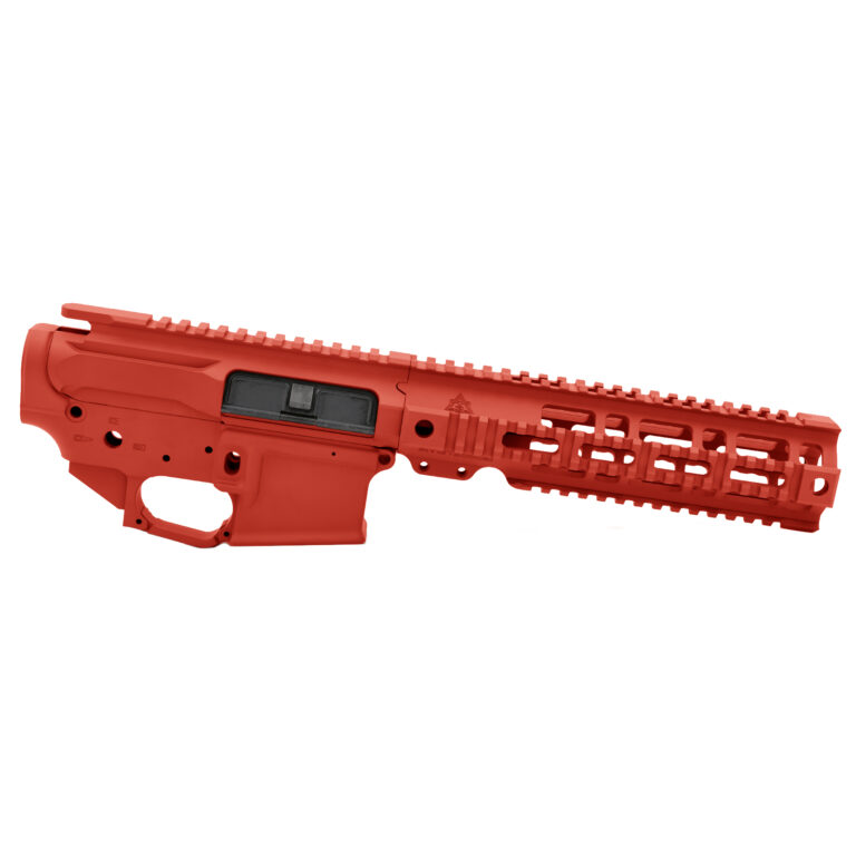 AT3 Tactical AT-15 Quad Rail Builder Set - Upper, Lower, and Handguard - 9 Inch - Red