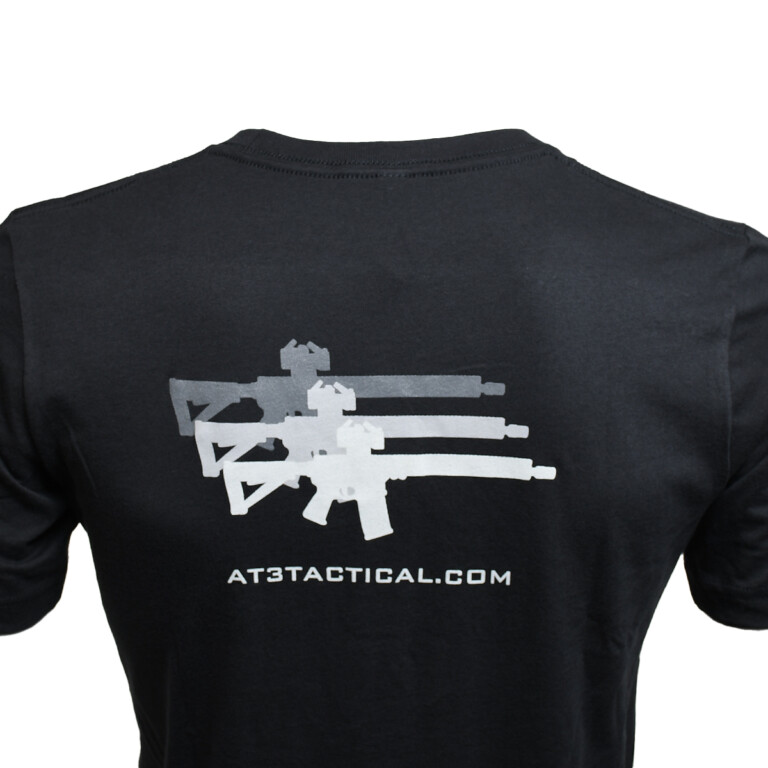AT3 Tactical Black Stealth Camo Tee Shirt - Back