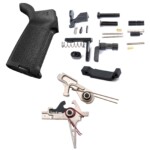 AT3 Tactical Lower Parts Kit with 2 Stage Nickel Boron Trigger and Magpul MOE Grip - Flat Face - Black