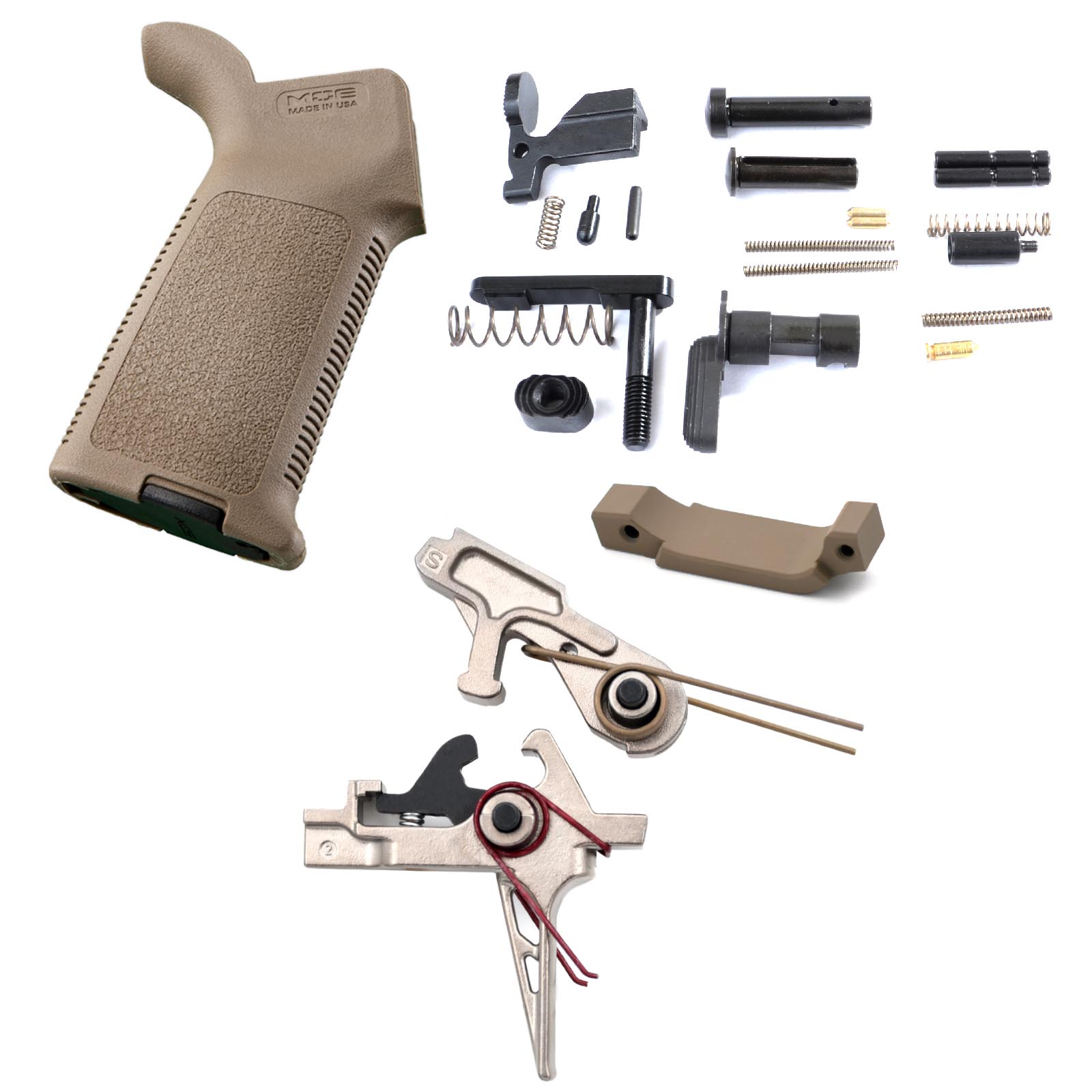AT3 Lower Parts Kit with 2-Stage Nickel Boron Trigger and Magpul Grip