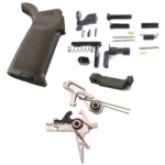 AT3 Tactical Lower Parts Kit with 2 Stage Nickel Boron Trigger and Magpul MOE Grip - Flat Face - OD Green