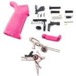 AT3 Tactical Lower Parts Kit with 2 Stage Nickel Boron Trigger and Magpul MOE Grip - Flat Face - Pink