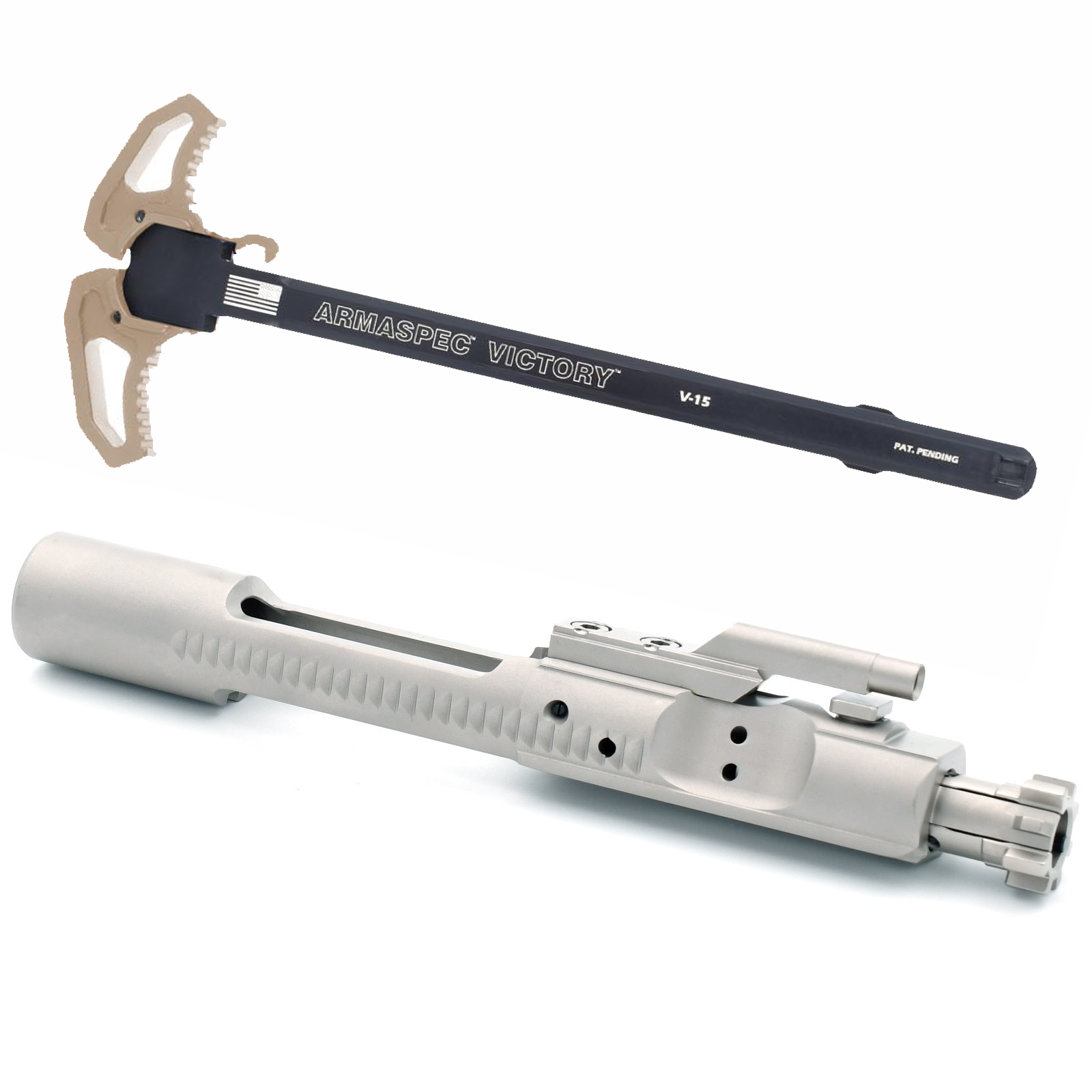 Unknown AT3(TM) Nickel Boron 5.56 Bolt Carrier Group with Armaspec Victory Ambi Charging Handle - Flat Dark Earth (Color: Flat Dark Earth)