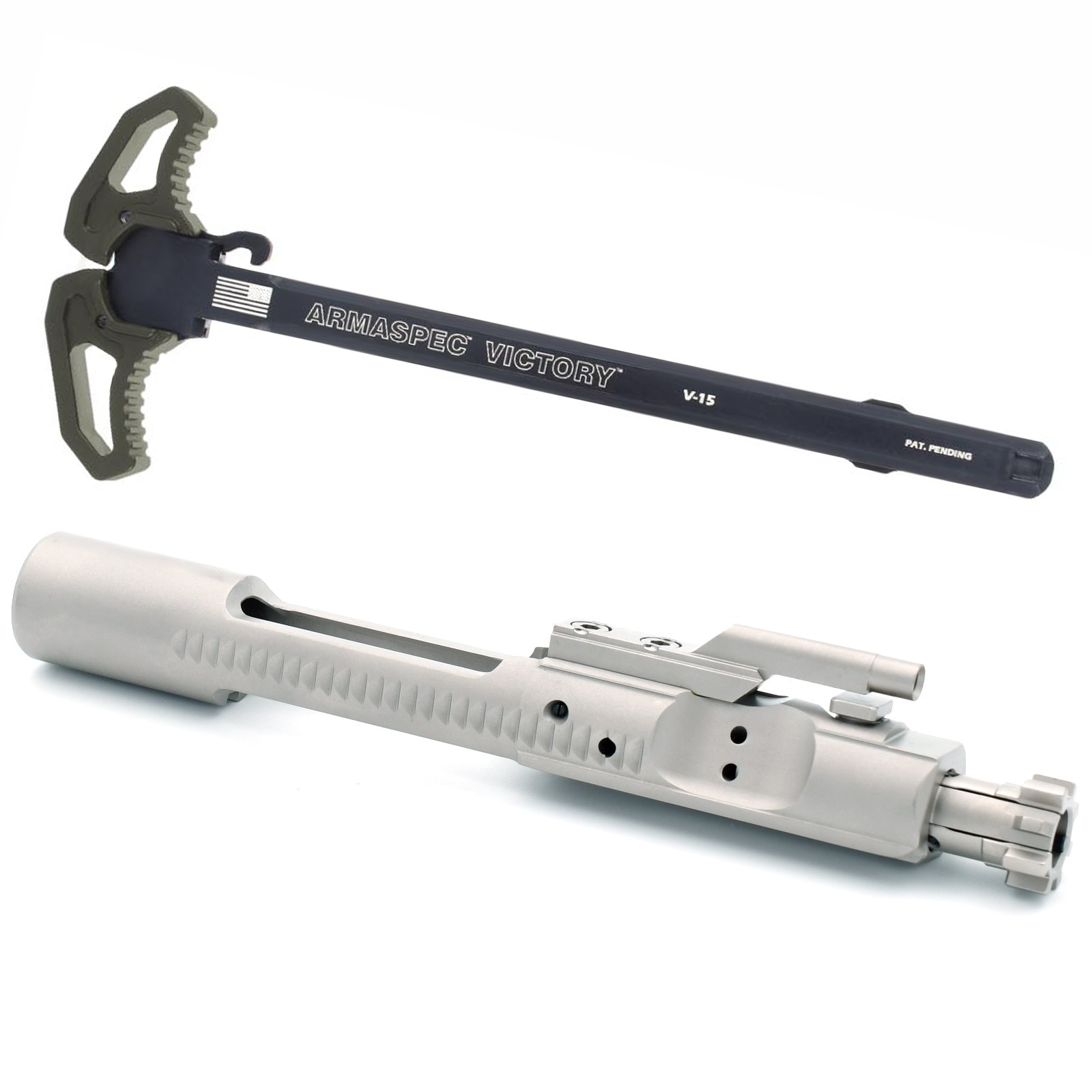 Unknown AT3(TM) Nickel Boron 5.56 Bolt Carrier Group with Armaspec Victory Ambi Charging Handle - OD Green (Color: OD Green)