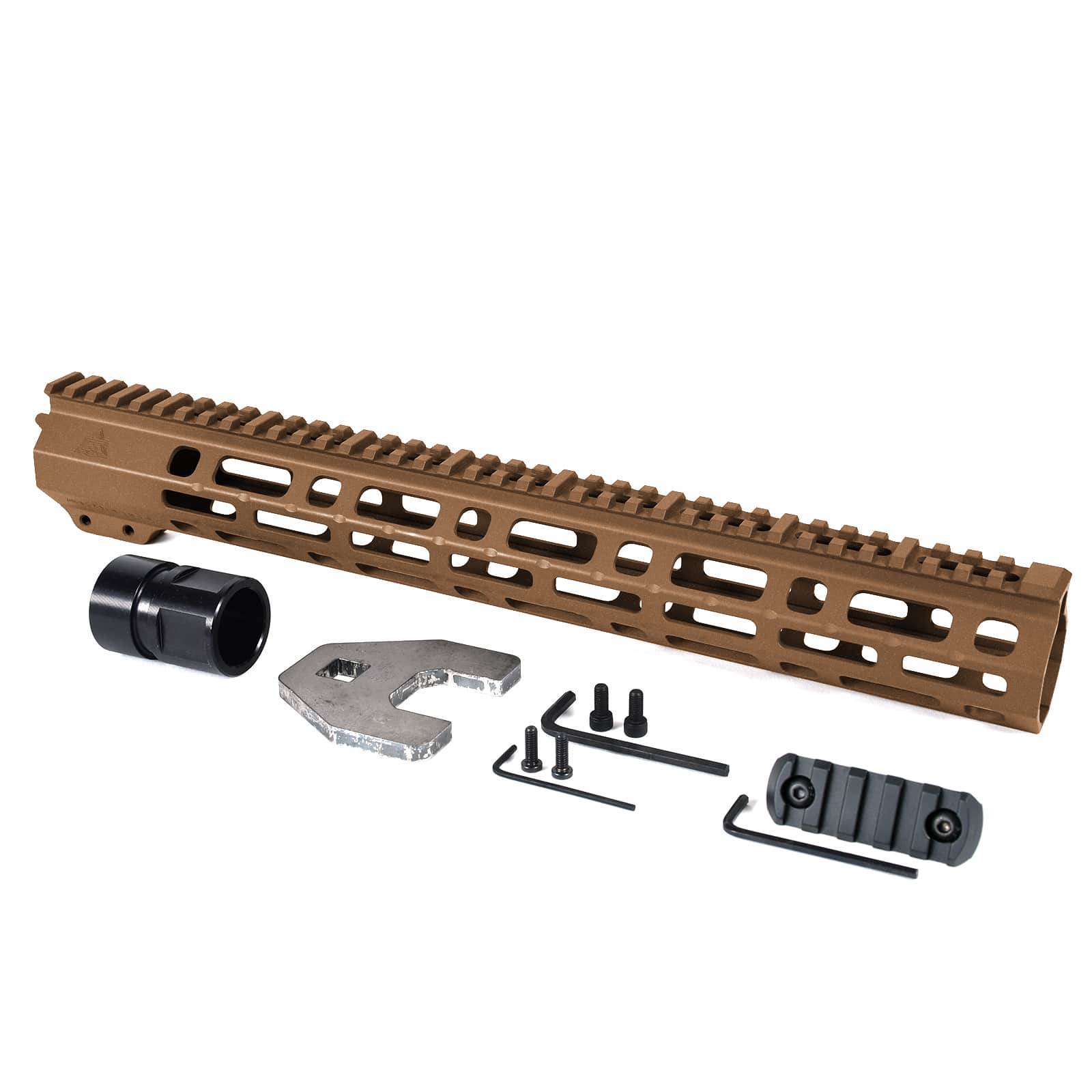 Unknown AT3(TM) SPEAR Free Float AR-15 Handguard - 9, 12, & 15 Inch - M-LOK - Burnt Bronze, 15 Inch (Color: Burnt Bronze, Length: 15 Inch)
