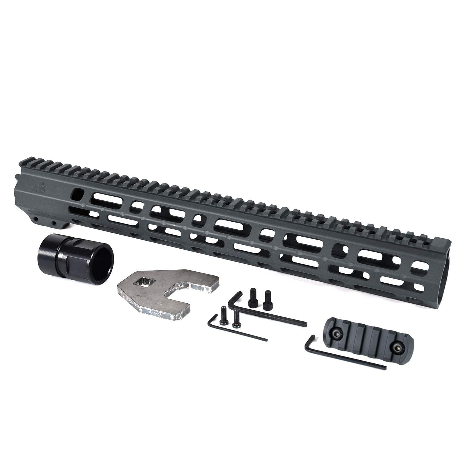 Unknown AT3(TM) SPEAR Free Float AR-15 Handguard - 9, 12, & 15 Inch - M-LOK - Tungsten, 15 Inch (Color: Tungsten, Length: 15 Inch)