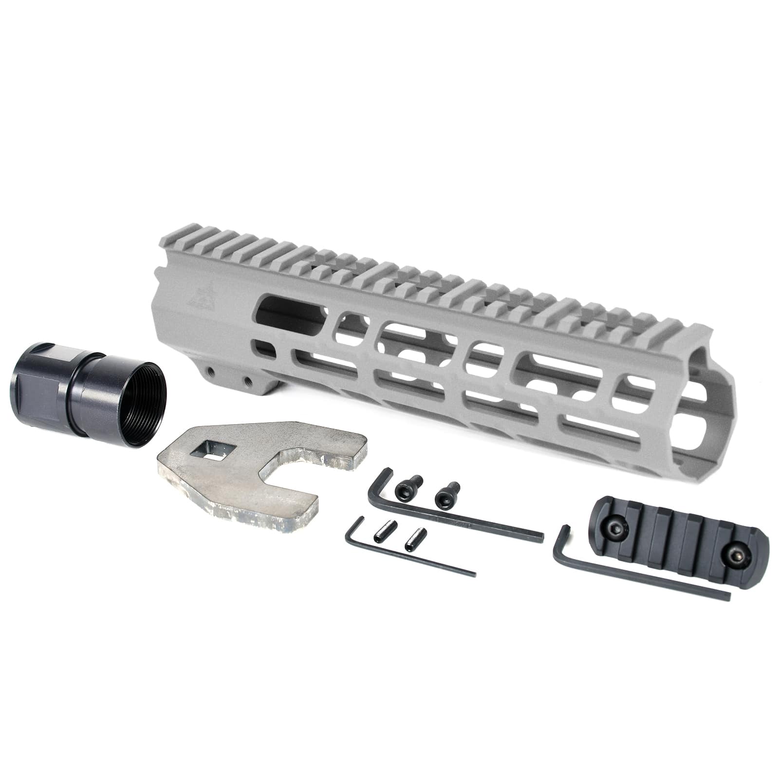 Unknown AT3(TM) SPEAR Free Float AR-15 Handguard - 9, 12, & 15 Inch - M-LOK - Titanium, 9 Inch (Color: Titanium, Length: 9 Inch)