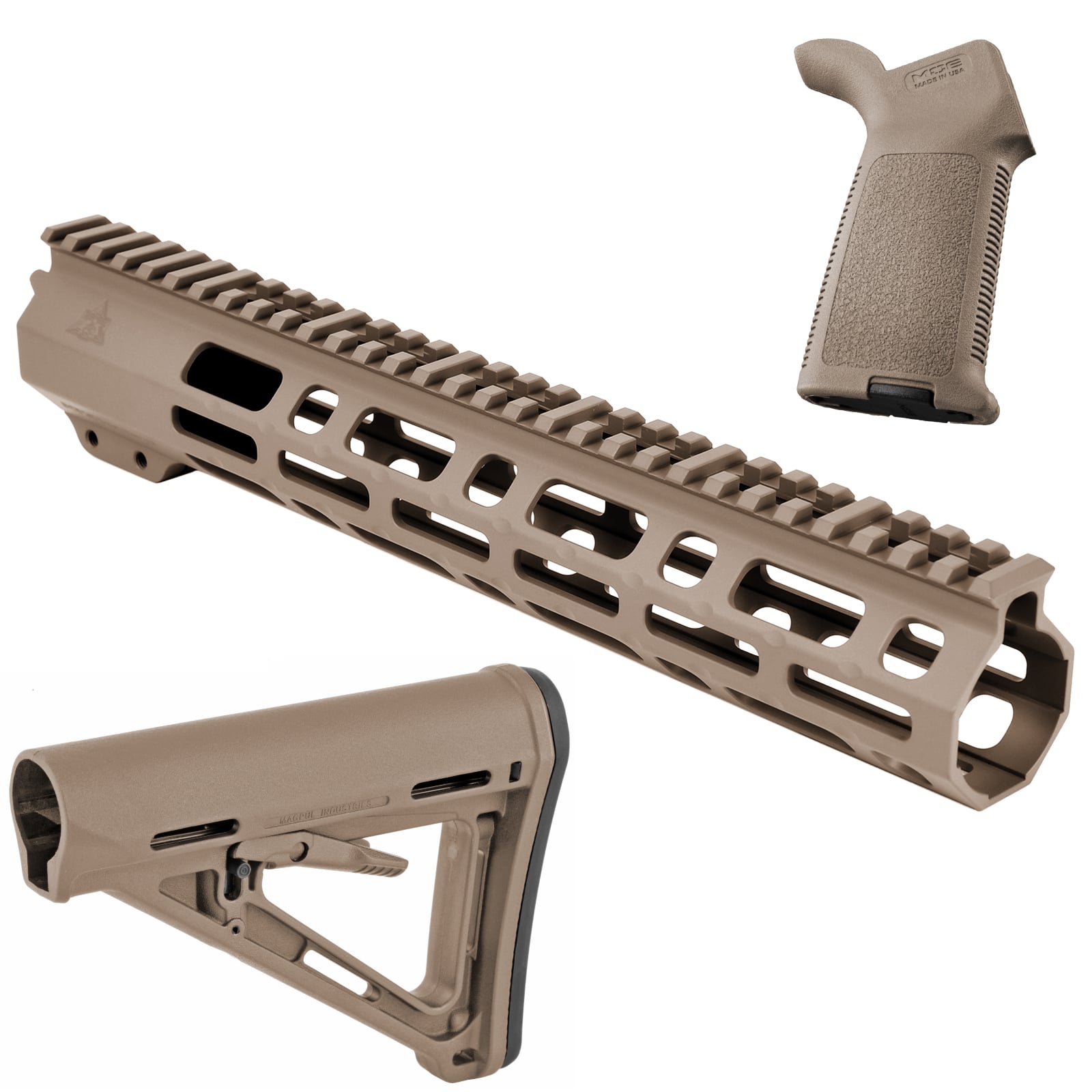 Unknown AT3 SPEAR Furniture Kit - AT3 AR-15 M-LOK Handguard, Magpul MOE Stock & Grip - 12 Inch, Flat Dark Earth (Length: 12 Inch, Color: Flat Dark Earth)
