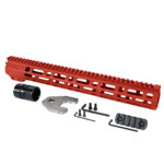 AT3 Tactical SPEAR M-LOK Free Float Handguard - Red - 12 Inch