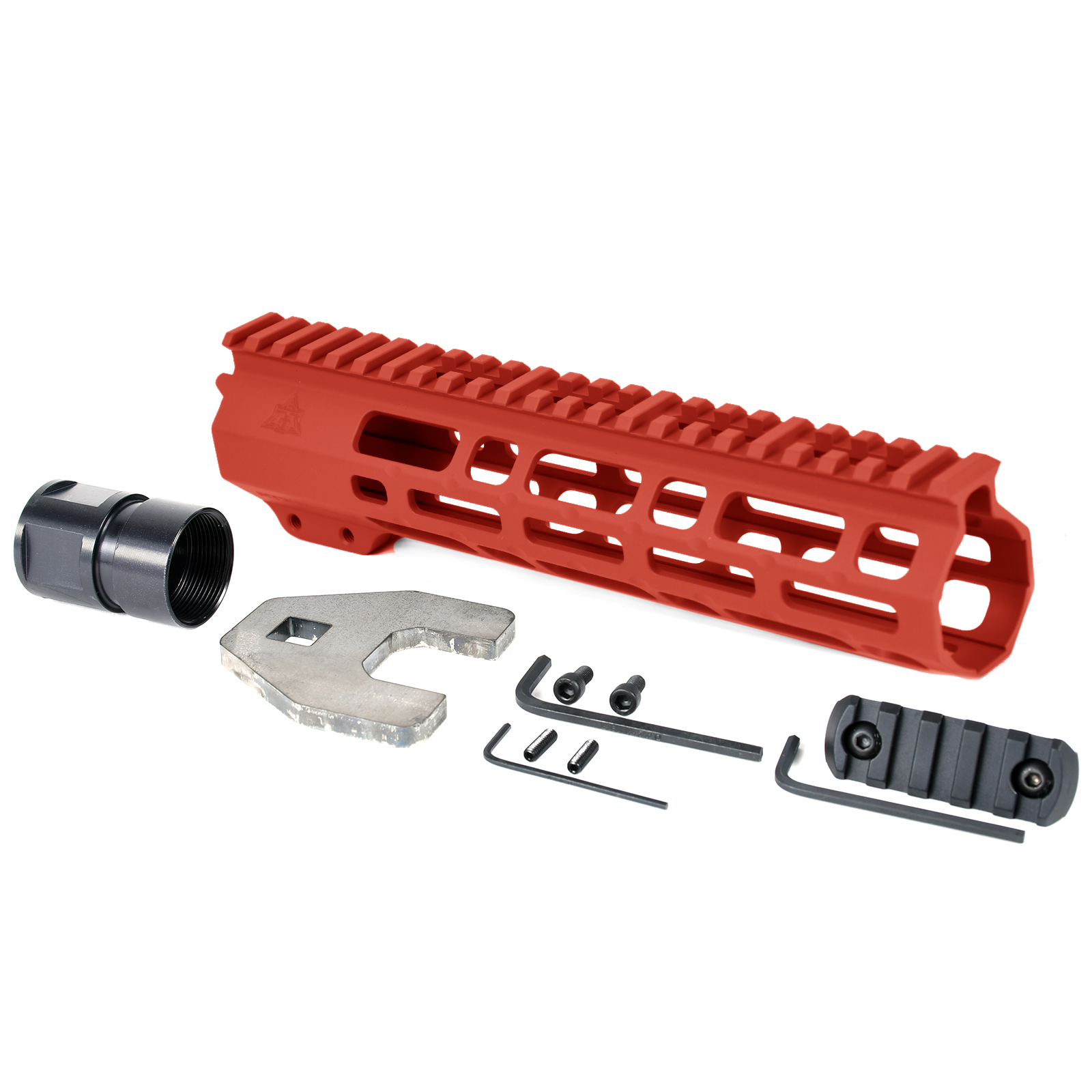 Unknown AT3(TM) SPEAR Free Float AR-15 Handguard - 9, 12, & 15 Inch - M-LOK - Red, 9 Inch (Color: Red, Length: 9 Inch)