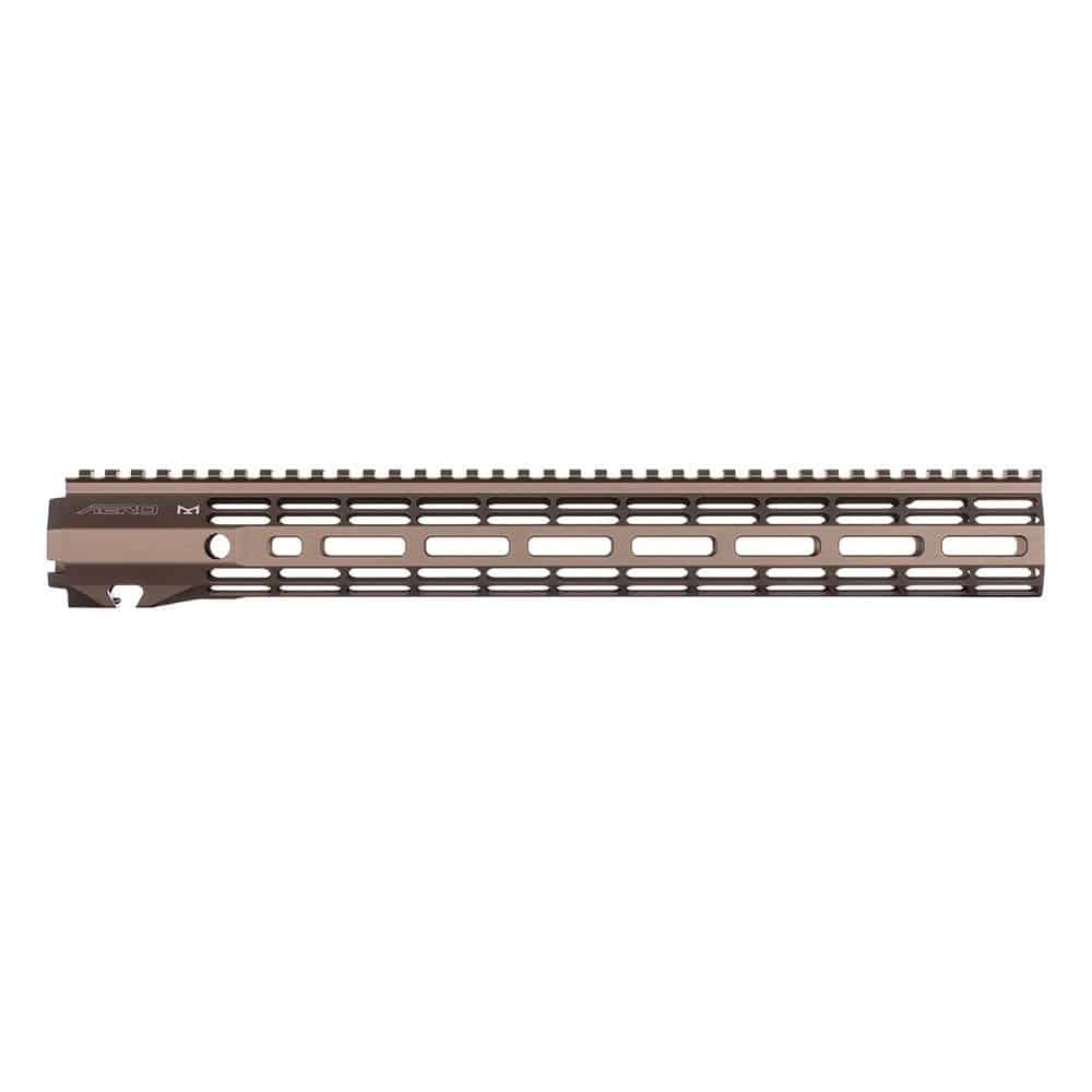 Unknown Aero Precision ATLAS R-ONE free Float Handguard - M-LOK - Full Top Rail - 6 Lengths Available - Anodized Kodiak Brown, 15 Inch (Color: Anodized Kodiak Brown, Length: 15 Inch)