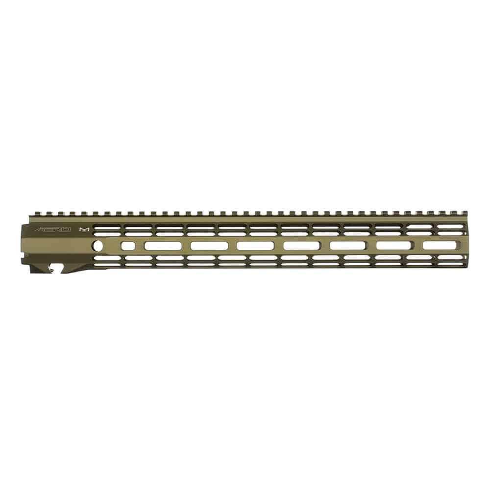 Unknown Aero Precision ATLAS R-ONE free Float Handguard - M-LOK - Full Top Rail - 6 Lengths Available - Anodized OD Green, 15 Inch (Color: Anodized OD Green, Length: 15 Inch)