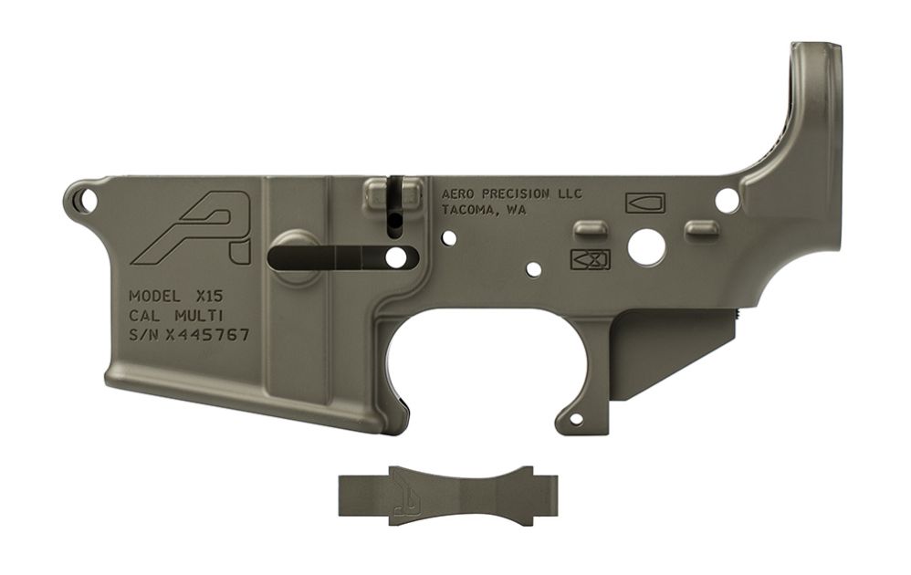 Unknown Aero Precision X15 AR-15 Gen 2 Stripped Lower Receiver with Trigger Guard - OD Green (Color: OD Green)