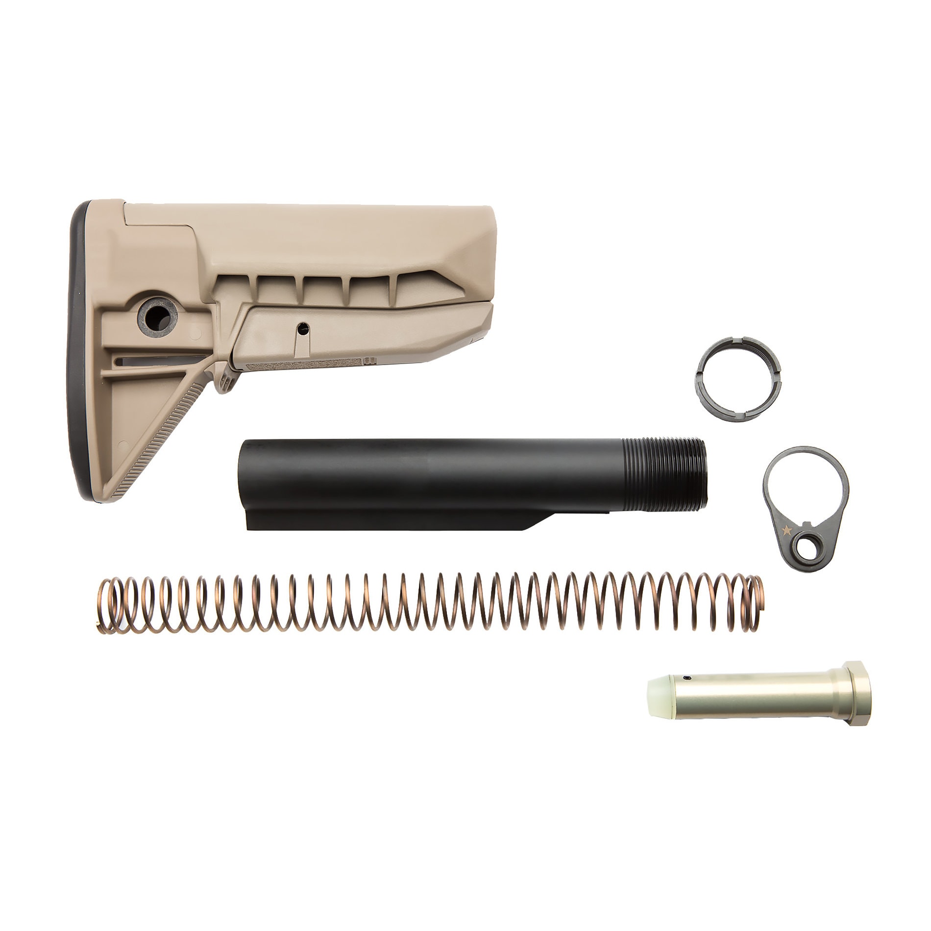 Unknown Bravo Company Gunfighter MOD0 SOPMOD Stock Kit - Includes all Receiver Extension/Buffer Parts - Flat Dark Earth (Color: Flat Dark Earth)