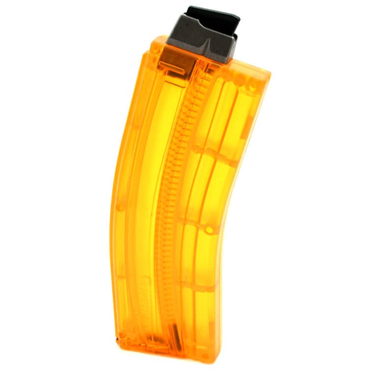 Black Dog Machine 22LR Magazines - 25 Rounds - Translucent Orange