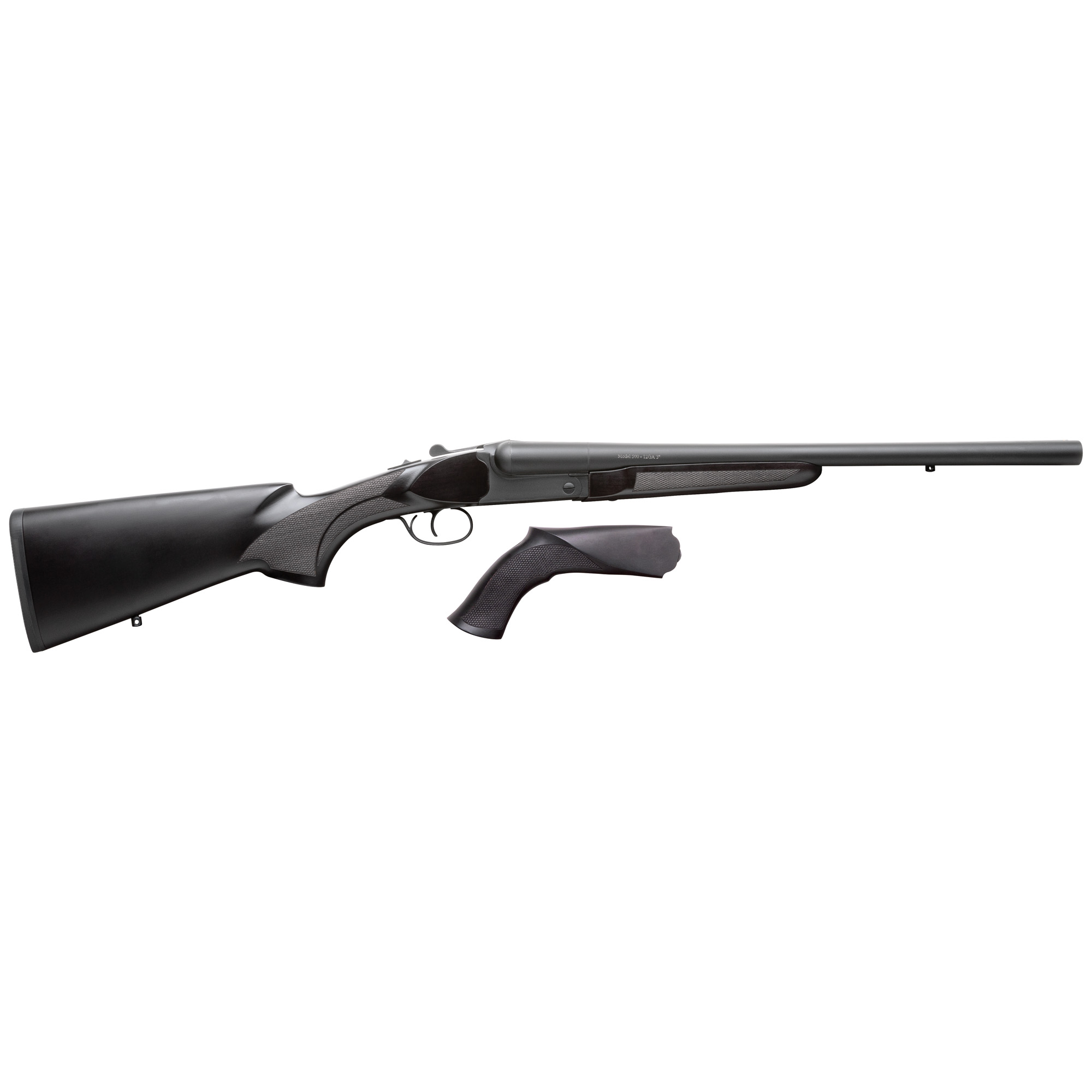 Charles Daly 500 Tactical 20″ 12 Gauge Side by Side Shotgun - 3″ Chamber - 2 Rounds - w/Stock/Grip Kit