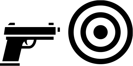 illustration of a gun aimed at a target