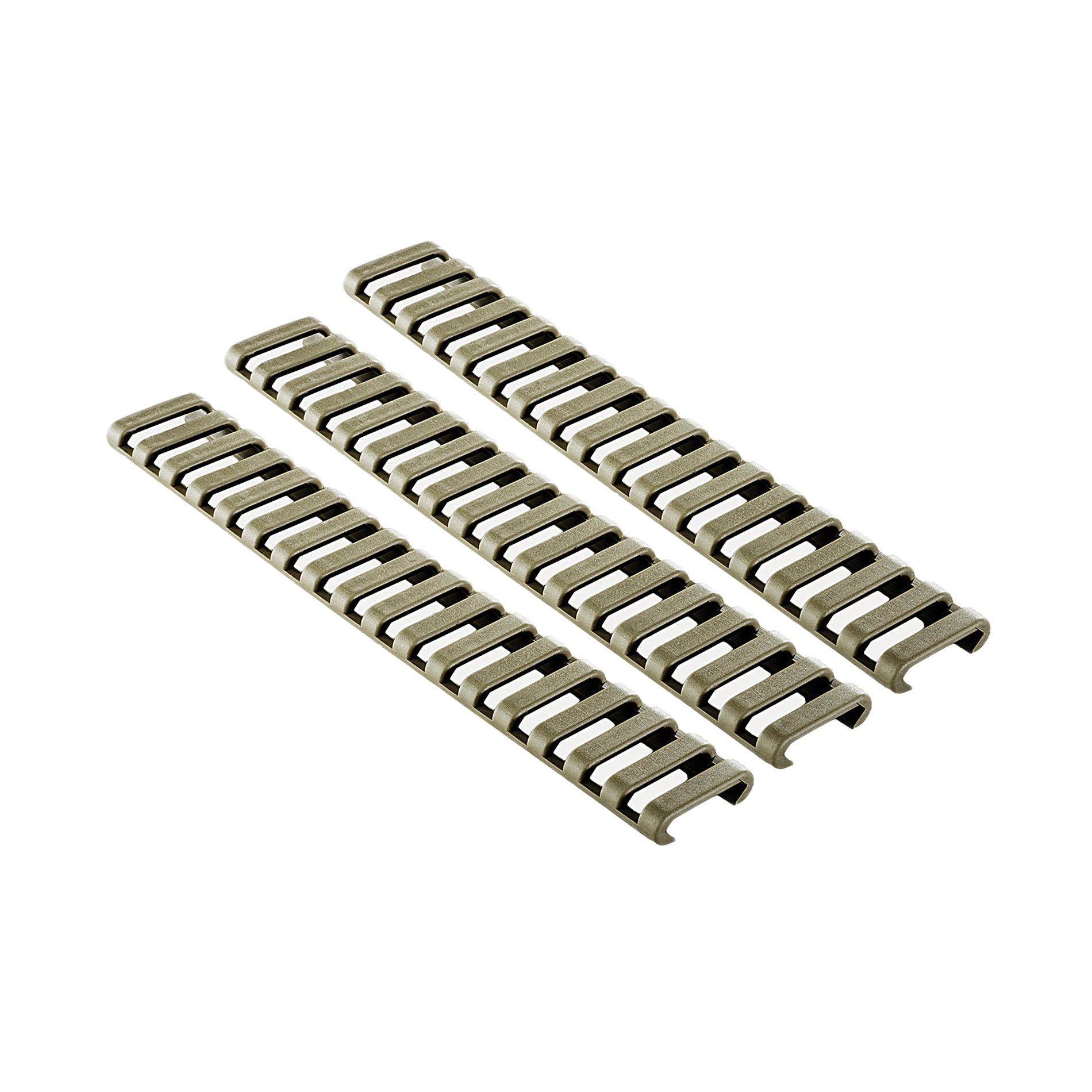 Unknown Ergo Picatinny 18 Slot Rubber Rail Protector - 3 Pack - Various Colors - Dark Earth (Color: Dark Earth)