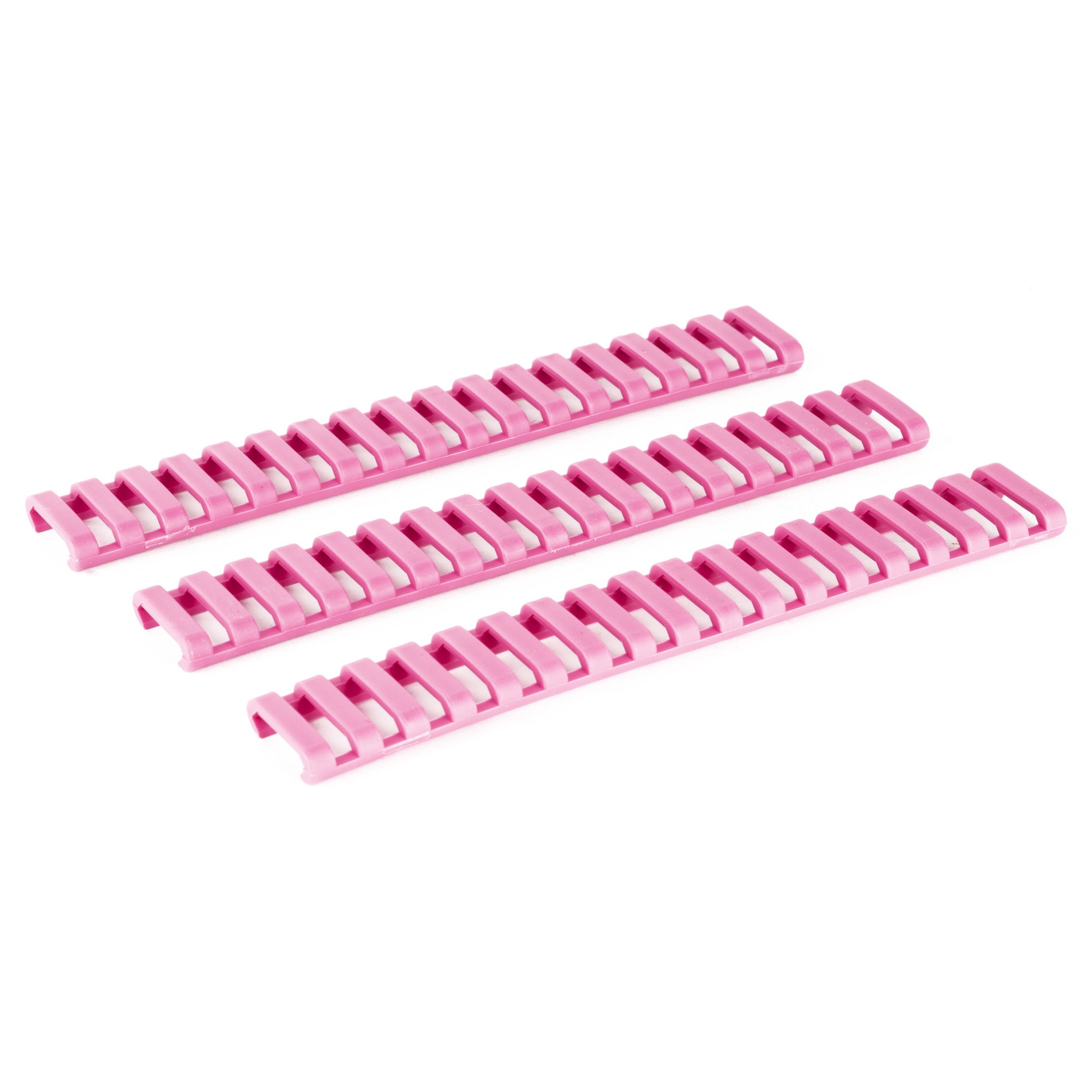 Unknown Ergo Picatinny 18 Slot Rubber Rail Protector - 3 Pack - Various Colors - Pink (Color: Pink)