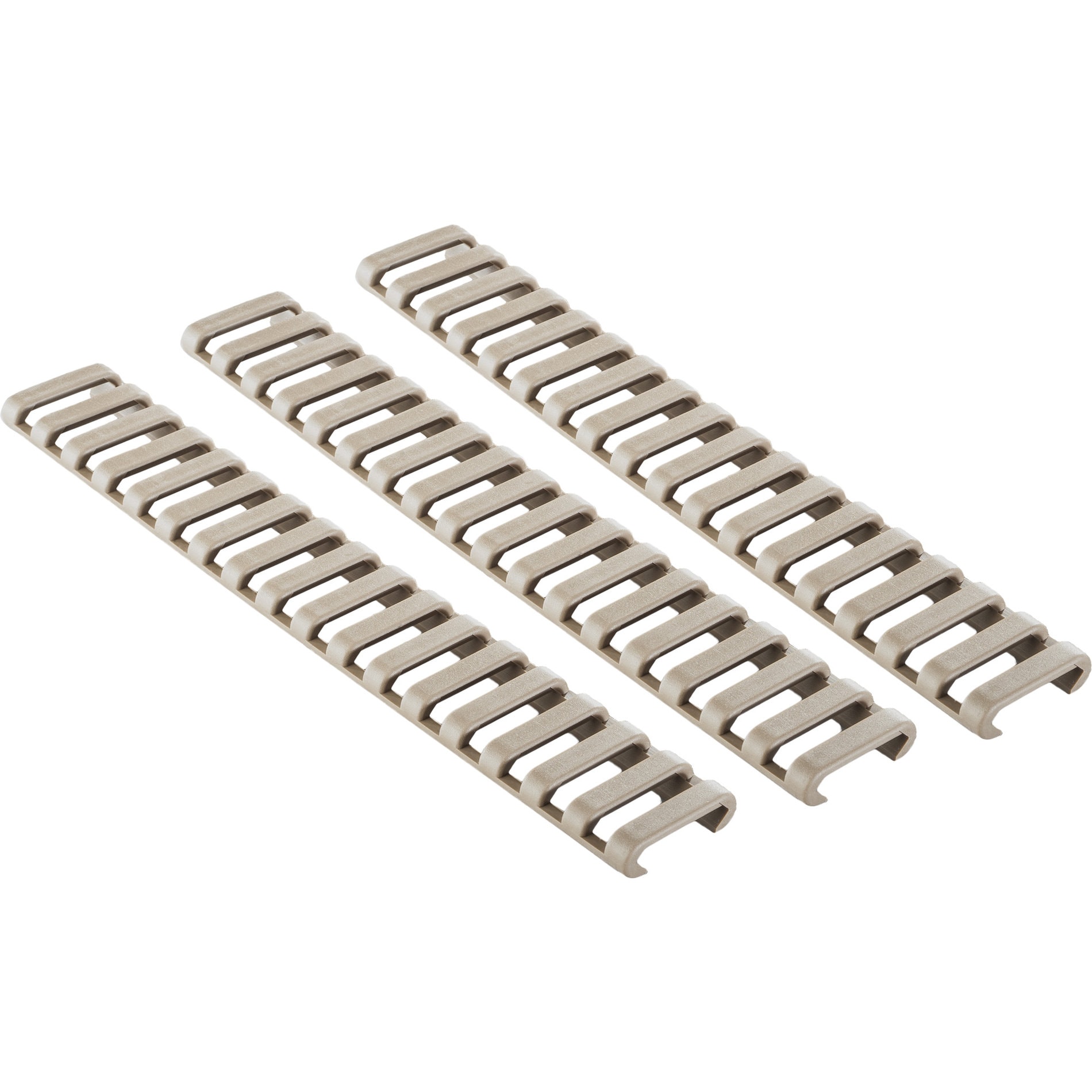 Unknown Ergo Picatinny 18 Slot Rubber Rail Protector - 3 Pack - Various Colors - Coyote Brown (Color: Coyote Brown)