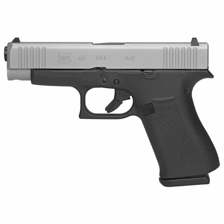 Glock 48 Silver 9mm Compact Pistol – 10 Round – 2 Magazines