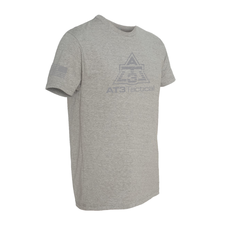 AT3 Retro Patriot Tee Shirt – Gray Heather Tri-blend - Side Quarter