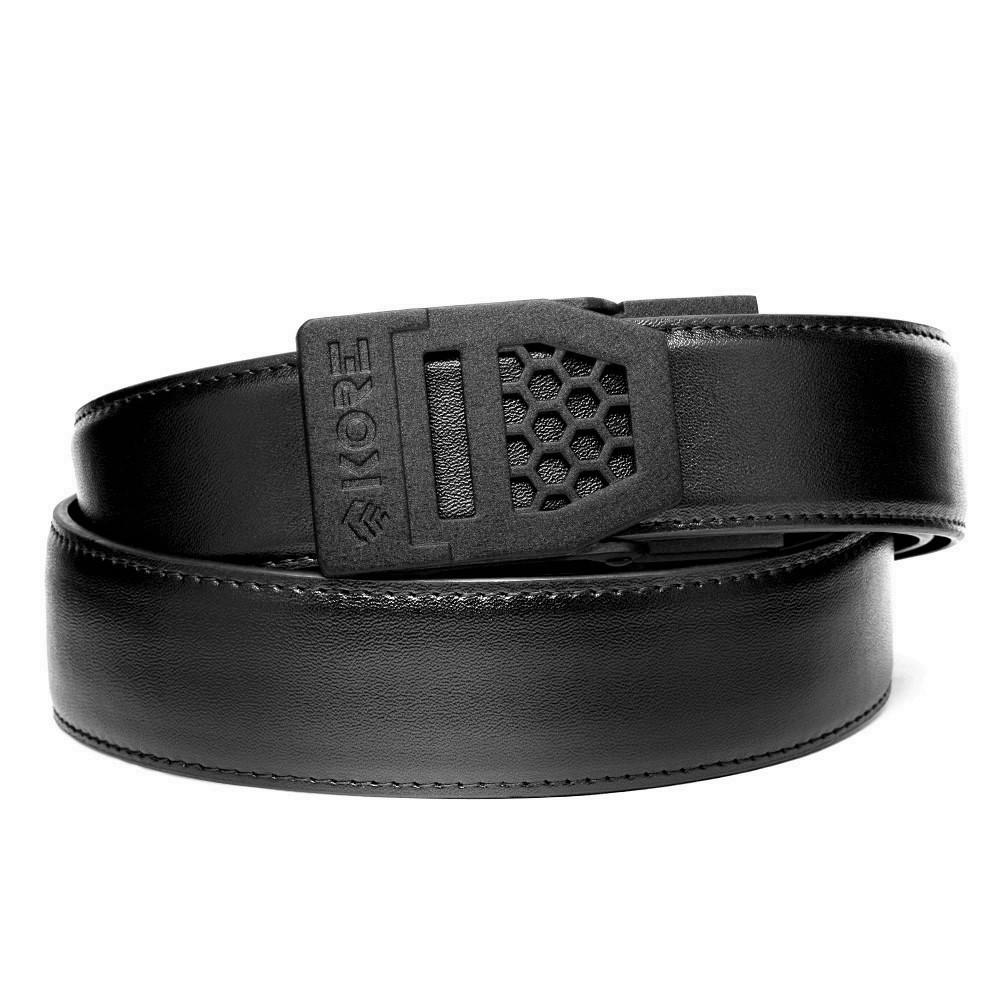 Unknown Kore Essentials 1.5 Inch Leather EDC Gun Belt and Buckle - Black, X6 Black (Color: Black, Buckle: X6 Black)