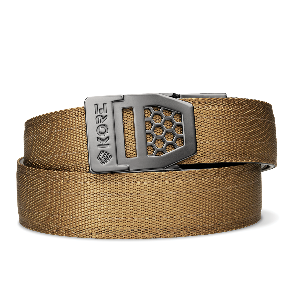 Unknown Kore Essentials 1.5 Inch Nylon EDC Gun Belt and Buckle - Coyote, X6 Gunmetal (Color: Coyote, Buckle: X6 Gunmetal)
