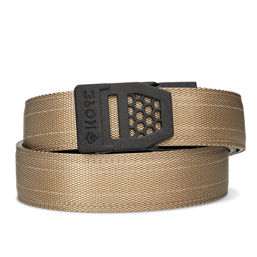 Unknown Kore Essentials 1.5 Inch Nylon EDC Gun Belt and Buckle - Tan, X6 Black (Color: Tan, Buckle: X6 Black)