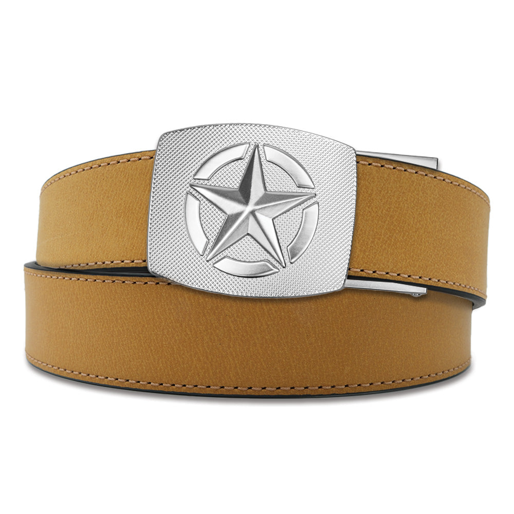 Unknown Kore Essentials 1.5 Inch Western EDC Gun Belt and Buckle - Tan, Star (Color: Tan, Buckle: Star)
