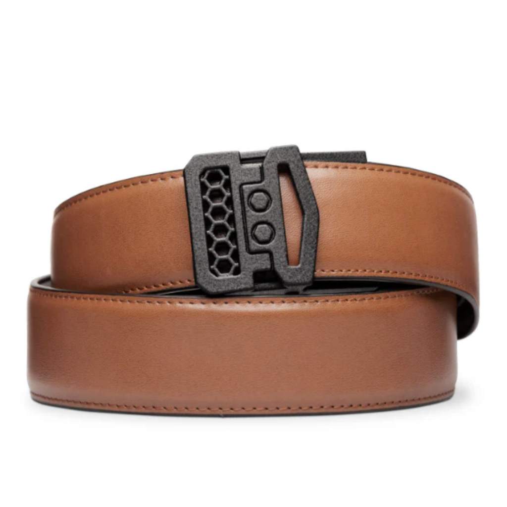 Unknown Kore Essentials 1.5 Inch Leather EDC Gun Belt and Buckle - Tan, X10 (Color: Tan, Buckle: X10)