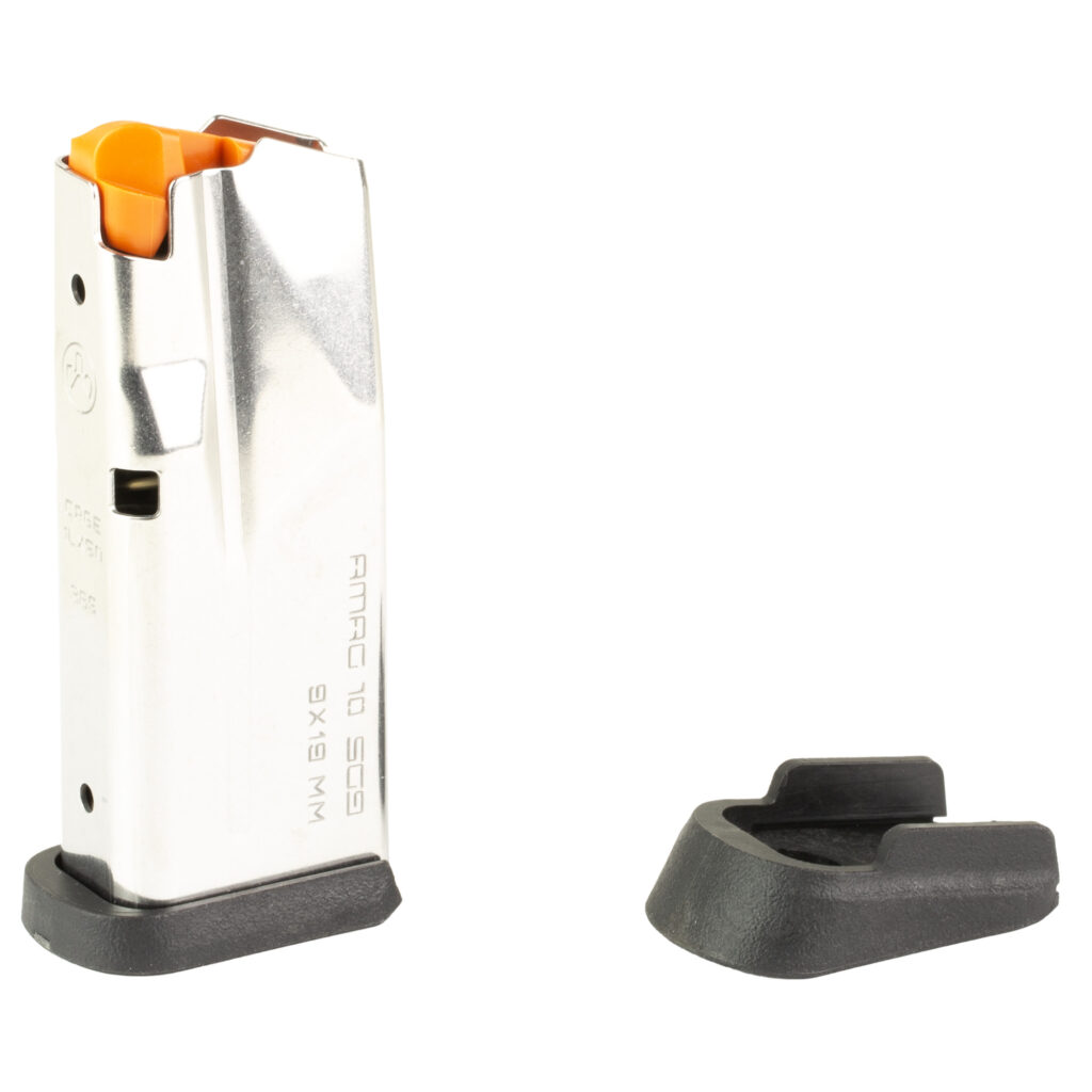 Magpul AMAG Magazine - Sig P365 - 9mm - 10 Rounds - Stainless Steel - Includes Grip Extensions