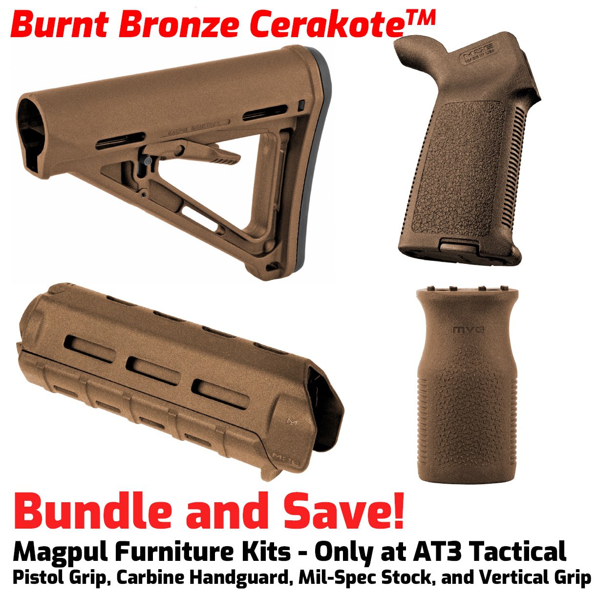 Magpul MOE M-LOK Furniture Kit | AR 15 Parts | AT3 Tactical